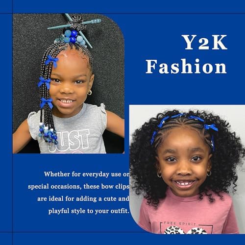 30PCS Small Hair Bows Satin Royal Blue Bow Hair Clips Cute Bowknot Hair Barrettes Y2K Hair Accessories for Women Girls - Image 2