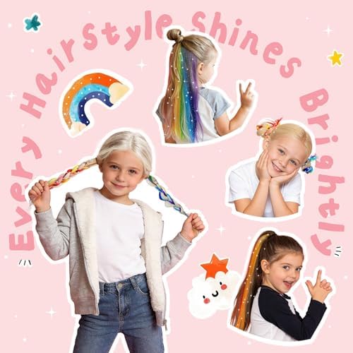 16 PCS Clip in Rainbow Tinsel Hair Extensions for Concert - Image 5