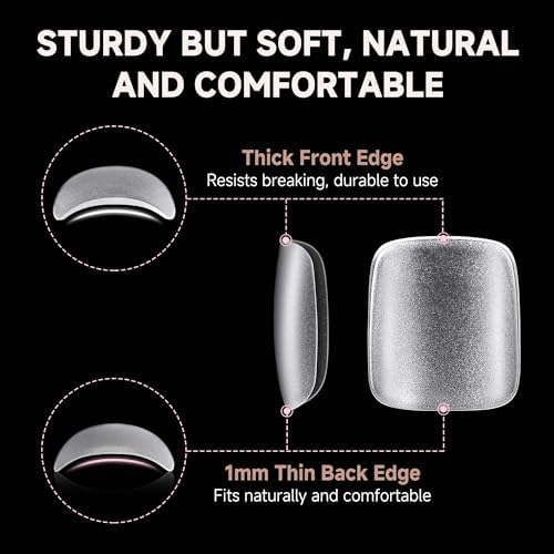 UNA GELLA Toe Nail Tips Square Full Cover 216Pcs Squoval Double Matte - Image 6