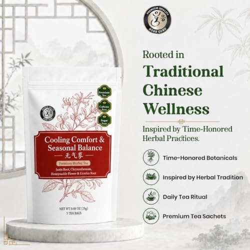 Herb Guru Herbal Tea, Cooling Comfort Chrysanthemum, 5 Bags (50 Cups) - Image 5