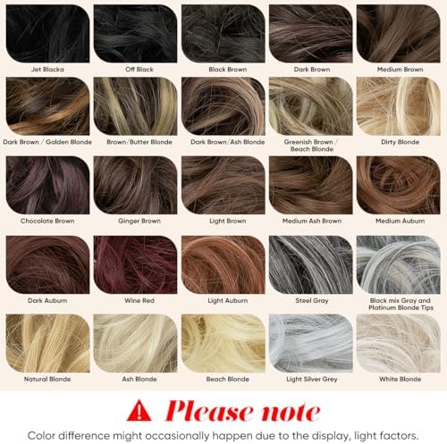CJL HAIR Large Messy Bun Hair Piece Wavy Curly Scrunchies Synthetic Chignon Ponytail Hair Extensions Thick Updo Hairpieces for Women Beige Multi - Image 3