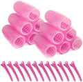 12 Piece Hair Roller Set with Clips, Self Grip Hair Rollers Hair Curler for Long Medium Short Hair, Random Color (2.5cm) by PIKBIU