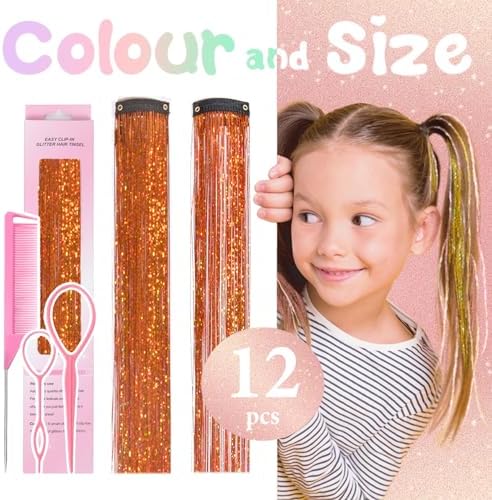 Hair Tinsel Clip in Orange Fairy Hair Tinsel Kit - Image 4