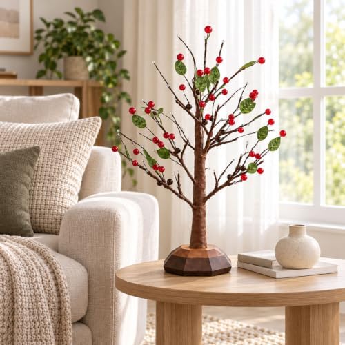 Tabletop Berry Bush,Bonsai Tree Decorative Led Lights - Image 4