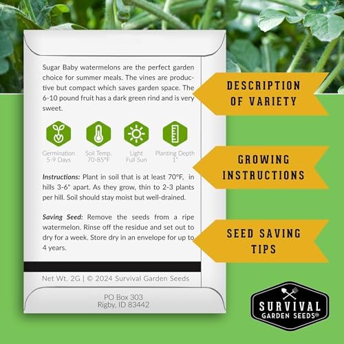 Sugar Baby Watermelon Seeds for Planting - 1 Pack - Image 2