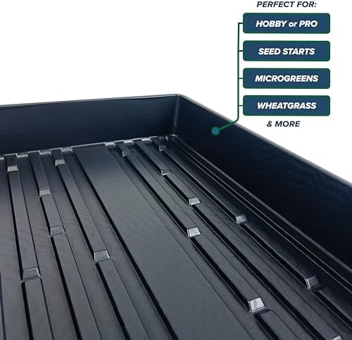 10 Plant Growing Trays (No Drain Holes) - 20" x 10" - Perfect Garden Seed Starter Grow Trays: for Seedlings, Indoor Gardening, Growing Microgreens, Wheatgrass & More - Soil or Hydroponic - Image 5