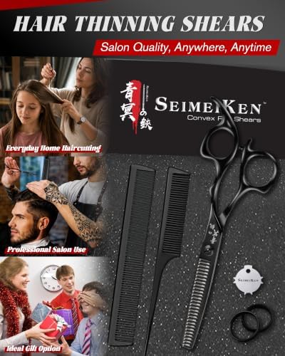 Professional Thinning Shears Kit, 6" Hair Thinning Scissors with Comb - Image 7