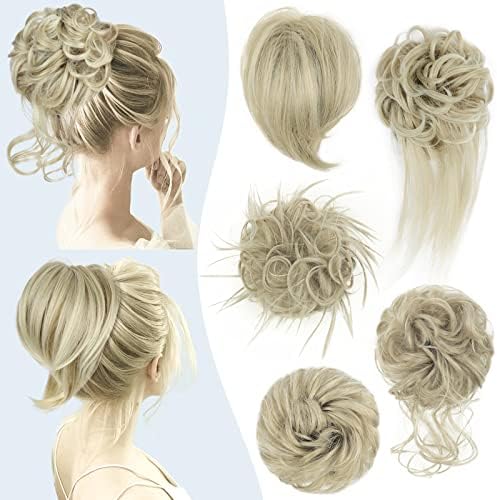 HMD 5 Pieces Messy Hair Bun Hairpiece Tousled Updo for Women by HMD