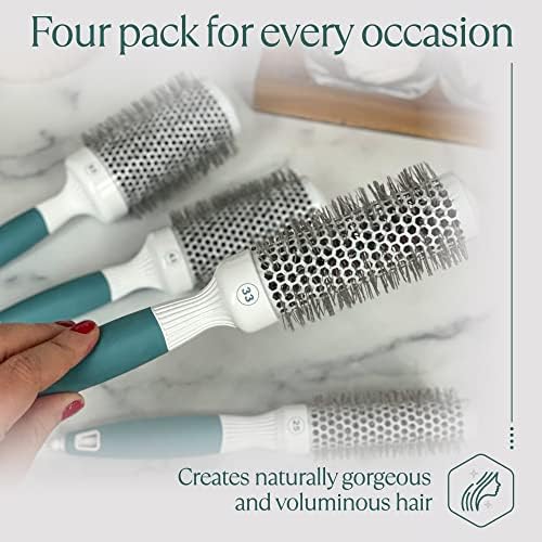 Round Brush Set for Blow Drying and Styling - Ceramic Ionic Thermal Brushes, Wet Hair Brush Bundle with Travel Bag for Women and Men - Image 2