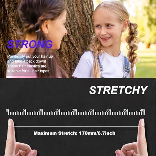 Elastic Hair Rubber Bands, 2000 PCS Soft Ponytail Elastics Holders Small Hair Ties for Blond Kids Baby Girls Toddler Infants Hair No Crease Damage No Hurt Thin Easy to dismantle Mini TPU Tie (Clear) - Image 5