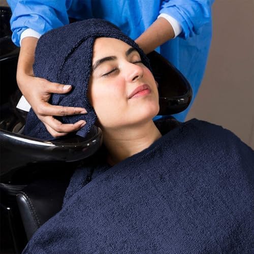 Avalon Towels Salon Towel - Navy Blue Hand Towels Bulk Pack of 48-100% Cotton Absorbent Spa, Facial & Gym Towel for Working Out - 16x27 Inches (Not Bleach Proof) - Image 5