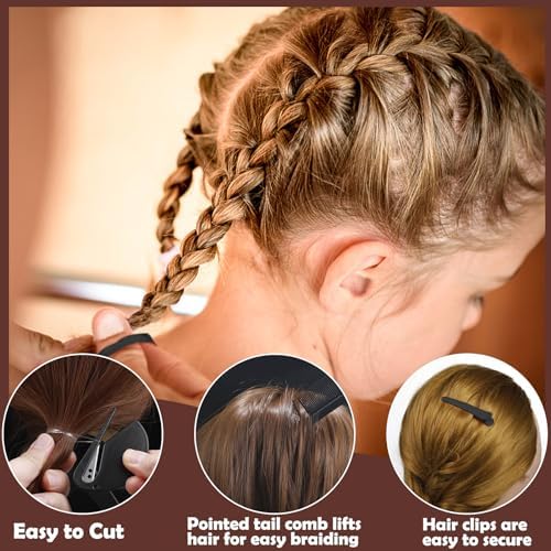 1500 Pcs Hair Bands in 4 Natural Colors - Rubber Hair Ties with Organizer Box and 6 Styling Tools for Women, Girls, Kids - Image 4