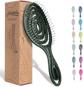 Ninabella Detangling Hair Brush - Gentle Detangler Brush for Curly, Fine, Thick and Long Hair - Hairbrush for Women - For Wet and Dry Hair - Stone Edition - Emerald Green by Ninabella