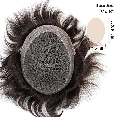 Lordhair Toupee for Men Hair Replacement System European Hair Toupee Hair Pieces for Men Natural Lace Front with Skin Perimeter Base Multiple Size Available - Image 3