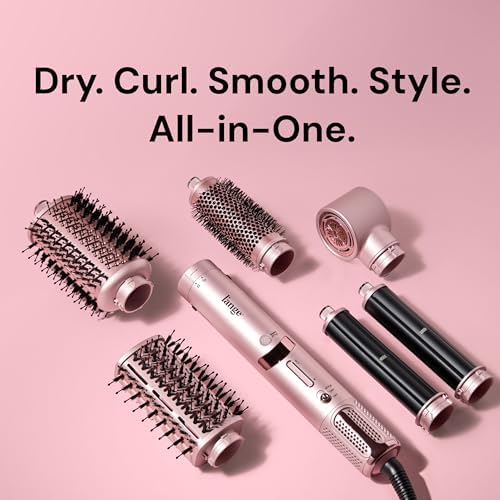 L'ANGE HAIR TurboStyle 5-in-1 Air Styler & Hair Dryer, Auto-Curlers, Blush - Image 2