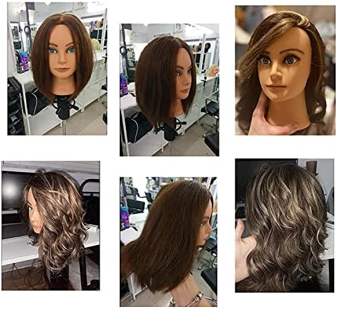 20-22" Female 100% Human Hair Mannequin Head for Hairdresser - Image 7