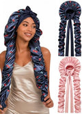 Double Layer Slik Like Satin Bonnet, 33-43" XXL Bonnet for Braids Long Hair by Kemispary