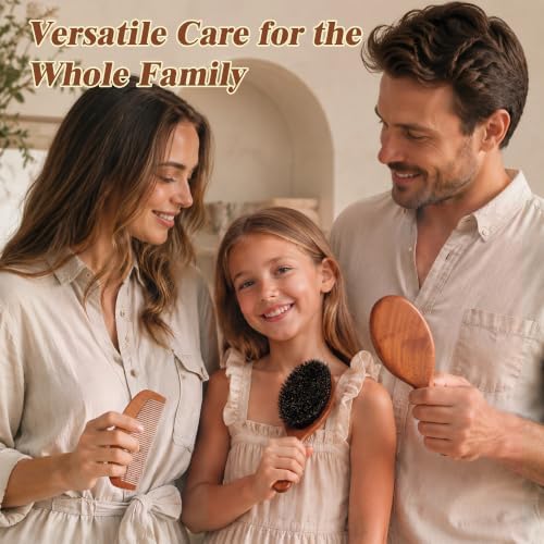 Stylemate Boar Bristle Hair Brush Smooth Shine Detangler for All Hair Types - Image 7