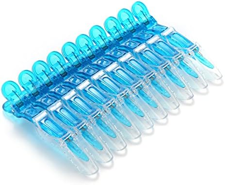10pcs/set Multicolor Croc Clips Transparent Plastic Hairdresser Clip Hair Styling Sectioning Barrettes Non Slip Alligator Clip Salon DIY Accessories Hairpins for Women and Girls(10pcs-Blue) - Image 2