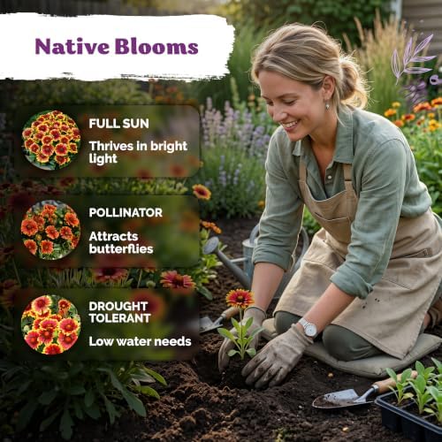 1,500 Blanket Heirloom Flower Seeds for Planting, Gaillardia Aristata - Image 4