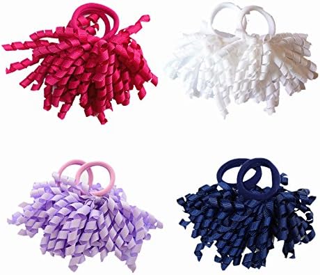 PIDOUDOU Pack of 18 Boutique Girls' Solid Curly Korker Bow Hair Ties Hair ornaments - Image 3