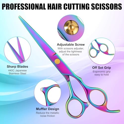Hair Cutting Scissors Set, 440C Steel Cutting and Thinning Shears - Image 4