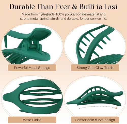 AWAYTR 6Pcs French Flat Hair Clips, Lay Flat Claw Clip for Women - Image 5