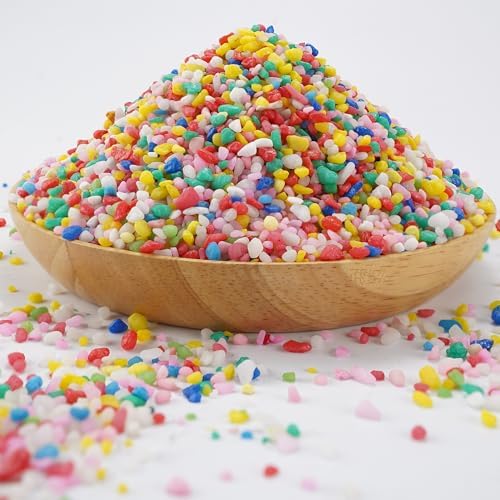 Mini Rainbow Confetti Gravel Pebbles Mix Colored Stones Aquarium Gravel Decorative Colored Garden Sand Succulent Cactus Bonsai Gritty Mix Rocks for Top Dressing, Landscaping, Home Decor 2.2 lbs - Image 3
