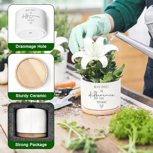 DOFAFALA Funny Planter Succulent Flower Pot, Flower Cactus Planter Gifts, Appreciation Inspirational Gifts for Plant Lovers Women Men Coworkers Home Office Decor (No Plants) - Image 4