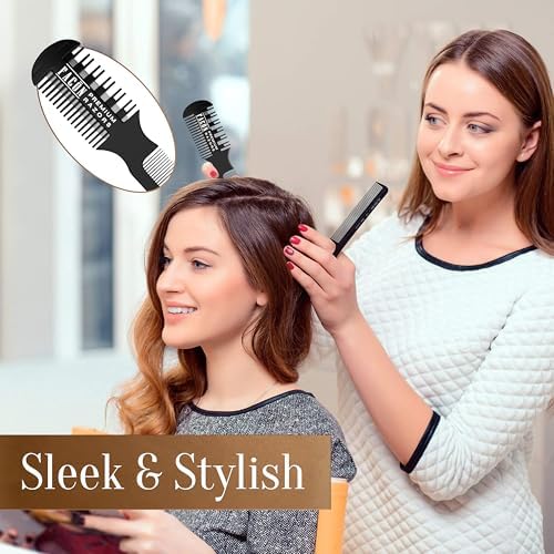 Facón Razor Comb for Hair Cutting - Professional Hair Cutting Comb Kit with 12 Replacement Blades, Double Edge Shaper for Salon & Home, Premium Styling Thinning Texturizing Split Ends Trimming Razor - Image 3