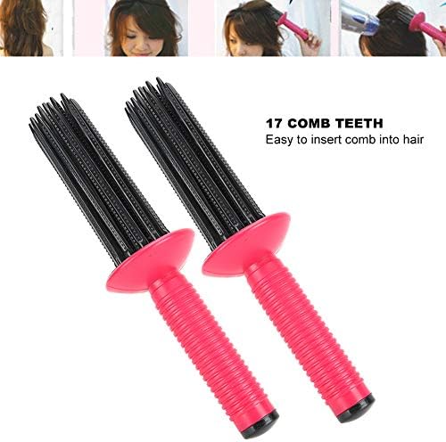 Hairstyling Tools Hair Curler Curling Wand, 2pcs Hair Styling Curler Curls Comb Hair Curler Curling Make Up Brush Roller Tool for Home Travel Hair Salon Use (17 Comb Teeth) - Image 5