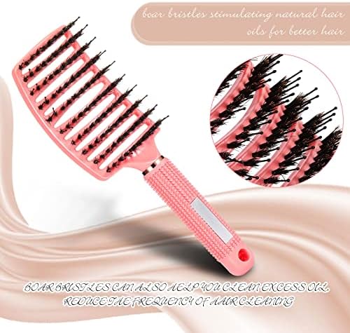 Cunhill 6 Pack Detangling Brush Bulk Boar Bristle Hair Brushes - Image 2