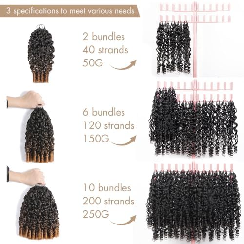 Human Hair for Women 18 Inch T1B/30# Invisible Crochet Knots Hair 125G - Image 2