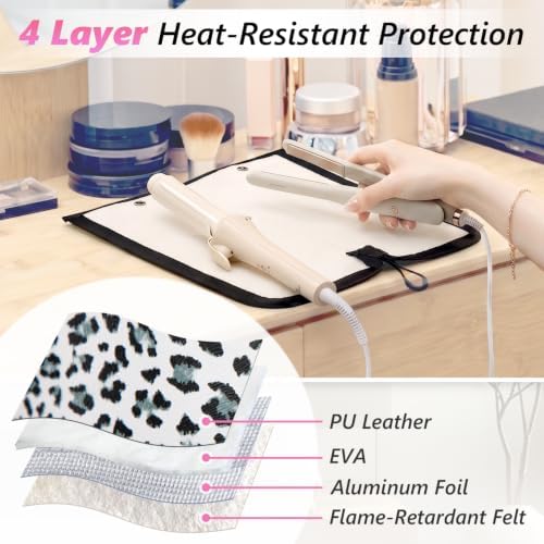 2-in-1 Heat Resistant Mat & Storage Bag with Pocket for Hair Tools - Image 4