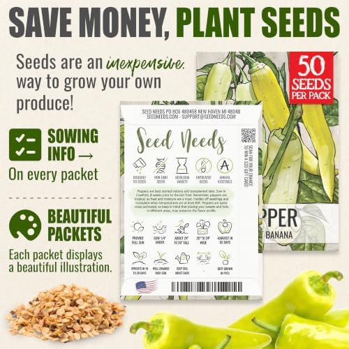 Seed Needs Sweet Banana Pepper Seeds to Plant Vegetables - 2 Packs - Image 3
