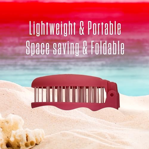 Mini Detangler Travel Hair Brush with Mirror, Makaron Hair Brushes for Women, Men and Kids, Unique 3D Flexible Design for All Hair Types, Styling Accessory, Travel Essentials for Women (DARK PINK) - Image 6