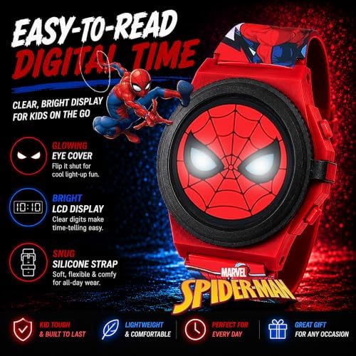 Marvel Spider-Man Kids Watches – Digital Display, Interactive Features, Adjustable Strap, Vibrant Spider-Man Graphics, Durable for Active Kids - Image 3