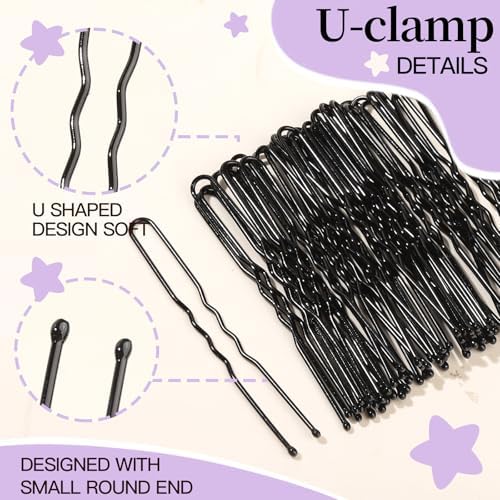 FANDAMEI 30cm Hair Net for Kids, Invisible Hair Nets 20PCS with 40PCS U Shaped Hair Pins, Hair Nets for Buns, Bun Hair Nets for Ballet Girls Hair Accessories Set for Women, Girls-Black - Image 4