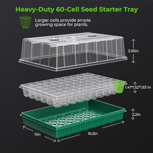 2 Pack Seed Starter Tray with Grow Light, 120-Cell Seedling Kit - Image 5