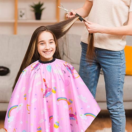 Kids Haircut Cape Waterproof Barber Cape Cover, Unicorn Hair Cutting Cape for Girls with Adjustable Snap Closure (Unicorn) - Image 3