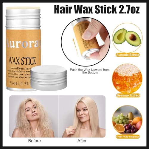 Boar Bristle Slick Back Hair Brush Comb with Wide Boar Bristle Brush,Hair Wax Stick,500PCS Elastic Rubber Bands for Women and Men Sectioning,Parting - Image 4
