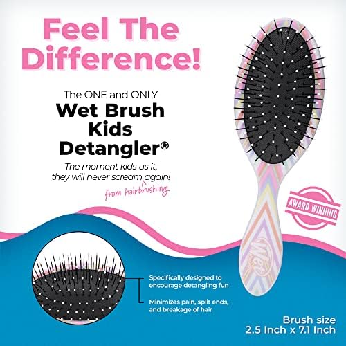 Wet Brush Kids Detangler Hair Brushes - Chevron - Midi Detangling Brush with Ultra-Soft IntelliFlex Bristles Glide Through Tangles with Ease - Pain-Free Comb for All Hair Types - Image 3