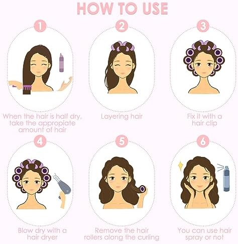 Hair Rollers Set, 29 Pcs Self Grip Heatless Hair Curlers - Image 4