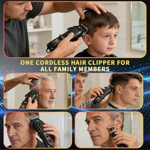 Hair Clippers for Men, Cordless Clipper & T-Blade Trimmer Set - Image 6