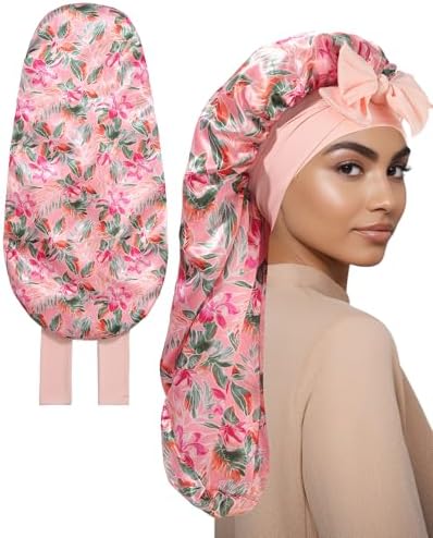AWAYTR Reversible Long Satin Hair Bonnet for Braids Sleeping Women by AWAYTR