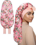 AWAYTR Reversible Long Satin Hair Bonnet for Braids Sleeping Women by AWAYTR