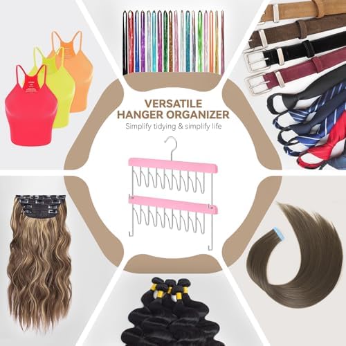 2 Pack Hair Extension Holder & Hanger – Stackable Hair Extension Storage Rack for Styling, Rotatable Braiding Rack Wig Organizer Stand for Wigs, Hairpieces, Clip/Tape Ins and Accessories - Image 7