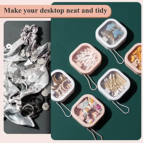 Kathfly 4 Pcs Hair Tie Organizer Travel, Stackable, Pink, White - Image 6