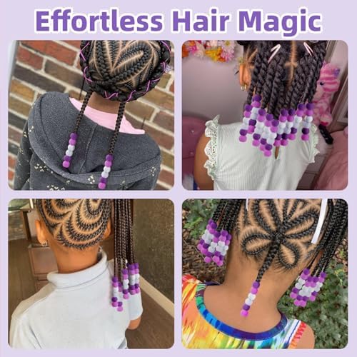 Tinkrstuff 90Pcs 14mm Purple Mix Large Silicone Hair Beads - Image 4