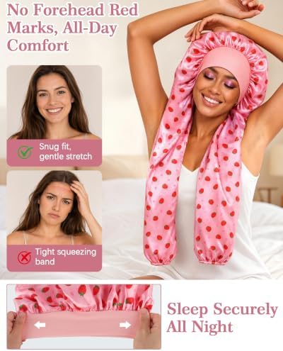 Double Layer Satin Bonnet Unisex Pantyhose Bonnet Sleep Cap - Image 5